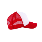 Cap mit weißen Frontpanel und 4 Panele aus Mesh bedrucken farbe rot