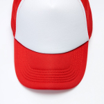 Cap mit weißen Frontpanel und 4 Panele aus Mesh bedrucken farbe rot