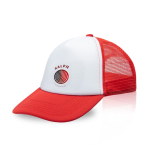 Cap mit weißen Frontpanel und 4 Panele aus Mesh bedrucken farbe rot