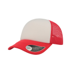 Cap aus Polyester mit gebogenem und gepolstertem Visier, 80 g/m2 farbe rot