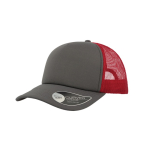 Cap aus Polyester mit gebogenem und gepolstertem Visier, 80 g/m2 farbe dunkelgrau