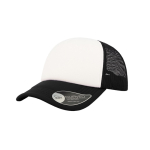 Cap aus Polyester mit gebogenem und gepolstertem Visier, 80 g/m2 farbe weiß/schwarz
