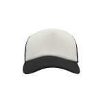 Cap aus Polyester mit gebogenem und gepolstertem Visier, 80 g/m2 farbe weiß/schwarz