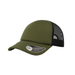 Cap aus Polyester mit gebogenem und gepolstertem Visier, 80 g/m2 farbe olivgrün