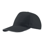 Leichte Cap aus Baumwolle mit kontrastfarbenem Schirm, 160 g/m2 farbe schwarz