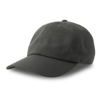 Cap mit 6 Paneele aus gebürsteter Baumwolle als Merchandising farbe dunkelgrau