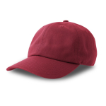 Cap mit 6 Paneele aus gebürsteter Baumwolle als Merchandising farbe dunkelrot