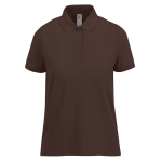 Klassisches Kurzarm-Poloshirt aus Baumwolle für Damen, 180 g/m2, B&C farbe dunkelbraun