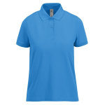 Basic-Baumwollpoloshirt für Damen mit kurzen Ärmeln, 210 g/m2, B&C farbe blau