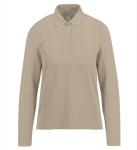 Klassisches Langarm-Piqué-Baumwollpoloshirt für Damen, 180 g/m2 B&C farbe sandbraun