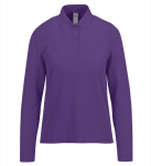 Klassisches Langarm-Piqué-Baumwollpoloshirt für Damen, 180 g/m2 B&C farbe violett