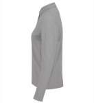 Klassisches Langarm-Piqué-Baumwollpoloshirt für Damen, 180 g/m2 B&C farbe grau mamoriert