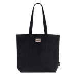 Tasche aus recycelter Baumwolle mit langen Henkeln, 180 g/m2 farbe schwarz