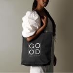 Tasche aus recycelter Baumwolle mit langen Henkeln, 180 g/m2 farbe schwarz