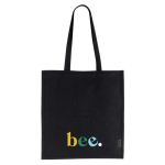 Tasche aus recycelter Baumwolle mit GRS-Zertifizierung, 180 g/m2 farbe schwarz Detailbild 2