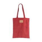 Samtige Polyester-Tasche mit langen Henkeln farbe rot Detailbild 2