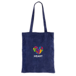 Samtige Polyester-Tasche mit langen Henkeln farbe marineblau vierte Ansicht