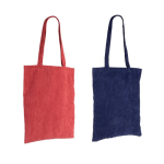 Samtige Polyester-Tasche mit langen Henkeln farbe marineblau sechste Ansicht