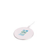 Wireless Charger für Smartphone in Geschenkbox,  15 W farbe weiß Ansicht mit Druckbereich