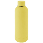 Doppelwandige Edelstahlflasche mit weicher Gummibeschichtung, 500 ml farbe gelb
