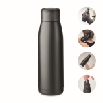 Isolierflasche aus recyceltem Edelstahl mit Temperaturanzeige, 400 ml farbe schwarz