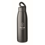 Isolierflasche aus recyceltem Edelstahl mit Temperaturanzeige, 400 ml farbe schwarz Hauptansicht zweite Ansicht