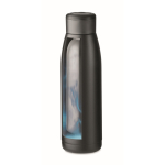 Isolierflasche aus recyceltem Edelstahl mit Temperaturanzeige, 400 ml farbe schwarz zehnte Ansicht