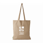 Tasche aus recycelter Baumwolle, 120 g/m² farbe khaki Ansicht mit Druckbereich