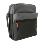 Zweifarbige Umhängetasche aus Polyester mit mehreren Fächern farbe grau dritte Ansicht