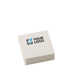 Haftnotizen aus recyceltem Milchkarton als nachhaltiges Werbegeschenk farbe gebrochen weiß Ansicht mit Druckbereich