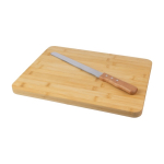 Bedruckbares Holzbrett-Set mit Brotschneidemesser, Baguette farbe braun erste Ansicht
