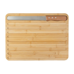 Bedruckbares Holzbrett-Set mit Brotschneidemesser, Baguette farbe braun fünfte Ansicht
