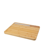 Bedruckbares Holzbrett-Set mit Brotschneidemesser, Baguette farbe braun Ansicht mit Druckbereich