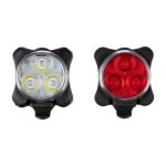 Wiederaufladbare Fahrradlichter mit 3 LEDs und 4 Leuchtmodi dritte Ansicht