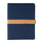 RPET-Mappe mit Metallverschluss und Kunstleder, A4 farbe blau vierte Ansicht