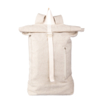 Rolltop-Rucksack aus Hanf mit kleiner Fronttasche, 280 g/m2 farbe khaki zweite Ansicht