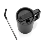 Elegante Thermotasse aus recyceltem Edelstahl, 800 ml farbe schwarz siebte Ansicht