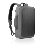 Diebstahlsicherer Rucksack aus RPET, wandelbar in 16” Laptop-Tasche farbe grau