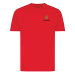 Unisex-T-Shirt aus 100 % Baumwolle, Regular Fit, 180 g/m², Iqoniq farbe rot Ansicht mit Logo