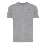 Unisex-T-Shirt aus 100 % Baumwolle, Regular Fit, 180 g/m², Iqoniq farbe grau Ansicht mit Logo