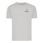 Unisex-T-Shirt aus 100 % Baumwolle, Regular Fit, 180 g/m², Iqoniq farbe hellgrau Ansicht mit Logo