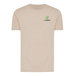 Unisex-T-Shirt aus 100 % Baumwolle, Regular Fit, 180 g/m², Iqoniq farbe elfenbeinfarben Ansicht mit Logo