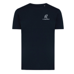 Unisex-T-Shirt aus 100 % Baumwolle, Regular Fit, 180 g/m², Iqoniq farbe marineblau Ansicht mit Logo