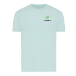 Unisex-T-Shirt aus 100 % Baumwolle, Regular Fit, 180 g/m², Iqoniq farbe mintgrün Ansicht mit Logo