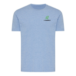Unisex-T-Shirt aus 100 % Baumwolle, Regular Fit, 180 g/m², Iqoniq farbe hellblau Ansicht mit Logo