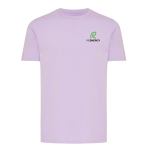 Unisex-T-Shirt aus 100 % Baumwolle, Regular Fit, 180 g/m², Iqoniq farbe lila Ansicht mit Logo