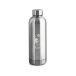 Edelstahlflasche, 90 % recycelt, mit matter Oberfläche, 550 ml farbe mattsilber Ansicht mit Logo 1