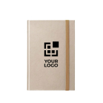 Liniertes Notizbuch aus Zuckerrohr mit Hardcover, A5 Ansicht mit Druckbereich