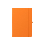 Liniertes Notizbuch aus 100 % RPET mit abgerundeten Ecken, A5 farbe orange zweite Ansicht
