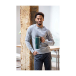 Becher mit Strohhalm und doppelwandiger Luftisolierung 1,2L farbe köngisblau Lifestyle-Bild